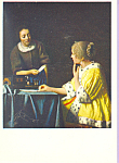 Mistress and Maid Johannes Vermeer Postcard cs3895