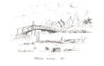 Sketch of Foot Bridge Tangier Island Virginia cs7886