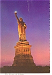 New York City Statue of Liberty Evening View Postcard n0531