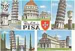 Pisa Italy The Leaning Tower Multiple Views Postcard n0577