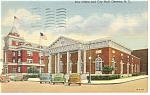 Geneva NY Post Office City Hall Linen Postcard p10054