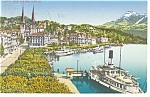 Luzern Switzerland Qual mit Rigi Postcard p10133