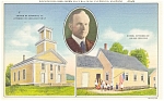 Plymouth VT Coolidge Church and School Postcard p10212