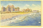 Atlantic City NJ Hotels and Beach Linen Postcard p11886