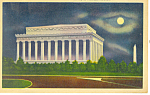 Lincoln Memorial at Night Washington DC Postcard p14889
