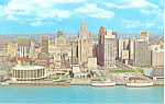 Civic Center and Skyline Detroit MI Postcard p15382