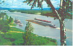 Barges on the Mississippi Postcard p15412