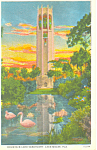 Singing Tower at Sunset, Lake Wales Florida Postcard p16850
