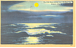 Moon on a Rolling Sea Atlantic City NJ Postcard p19353