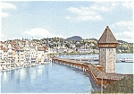 Luzern Switzerland Kapellbrucke Postcard p2398