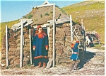 Norway Lapps in their  Turf Hut Postcard p2446