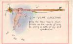 Infant on New Years Greeting Postcard p29266
