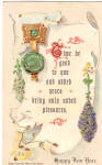 Vintage New Years Card Dated 1910 p30537