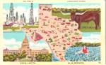 Texas State Map Postcard p38424