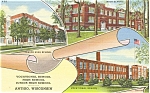 Antigo WI Schools Linen Postcard p6343