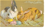 A Happy Easter  Postcard p7196 Rabbits