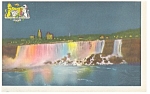 Niagara Falls NY American Falls at Night Postcard p7916