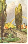 Vintage Postcard  of a Bridge and Rainbow p8019