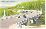 Lindbergh Viaduct Cars and Pagoda Reading PA Postcard p9527