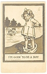 Little Girl Goes Swimming Comic Postcard p9712 1909