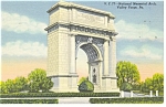 Valley Forge PA National Memorial Arch Linen Postcard p9941