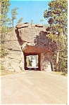 Mt Rushmore  SD Seen Thru Road Tunnel Postcard p9963