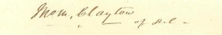 Autograph, John M. Clayton