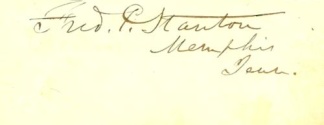 Autograph, Frederick P. Stanton