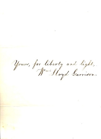 Autograph, William Lloyd Garrison