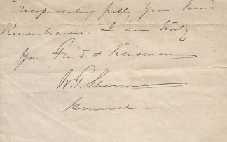 Autograph, General William T. Sherman