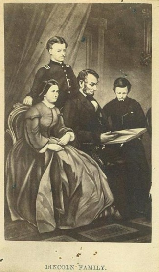 Cdv, President Abraham Lincoln And Family
