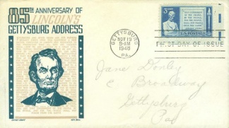 1948 Gettysburg Envelope, 85th Anniversary Of Gettysburg Address