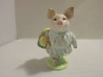Beatrix Potter's Beswick Little Pig Robinson Porcelain Figurine Gold Oval. Adorable 3 1/2 inch. No chips, no cracks and no crazing, but the left ear with Robinson facing you in picture, has an unusual...