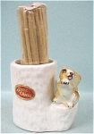 Squirrel on Stump Toothpick Holder, 1 1/2" high, 1970s bone china, excellent condition. <BR>
