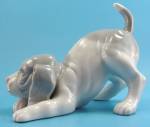 Porcelain Play Pose Hound Dog Puppy, unmarked, 3 3/4" high, excellent condition. 