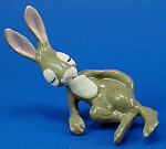Hagen-Renaker Miniature Resting Hare, 1 7/8" high x 2 5/8" long, #A-2001.  Produced from 1988-1989.  Excellent condition.
