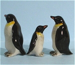 X0651 Tiny Penguin Family, under 1" high, new porcelain miniatures. 