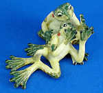 K659 Frog Couple, about 3" long.  New porcelain miniature. 