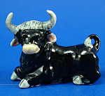 L020 Lying Bull, about 1.8" high.  New porcelain miniature. 