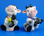 Resin Cow Pair, about 1.6" high.  New resin miniature. 