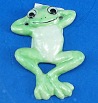 K851 Flat Stick-on Decoration Frog (tape on back), 1 1/2" high.  New porcelain miniature figurine. 