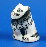 Klima Hand Painted Porcelain Thimble - Cat, about 1 1/4" high.  New collectible item.