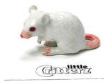 little Critterz White Mouse "Nibbles", LC123, 3/4" high. New porcelain miniature. 