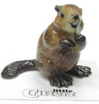 LC133 little Critterz Beaver named Paddie, about 1 1/8" high.  New porcelain miniature. 