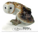 LC558 little Critterz Barn Owl named Paleface, about 1 1/8" high.  New porcelain miniature. 