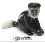 little Critterz LC434 Colobus Monkey named Diani, about 1 1/2" high, new porcelain miniature. 