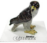 little Critterz LC578 Peregrine Falcon named Stoop, about 1 1/4" high, new porcelain miniature. <BR>