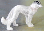  3 1/4" long x 2 3/8" tall, Russian Wolfhound. Very nice detail.
