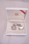 Hickok Silver Plated Cuff Links & Tie Clasp Set