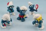 Lot - Five Smurfs - Action Figurines- Schleich / Peyo